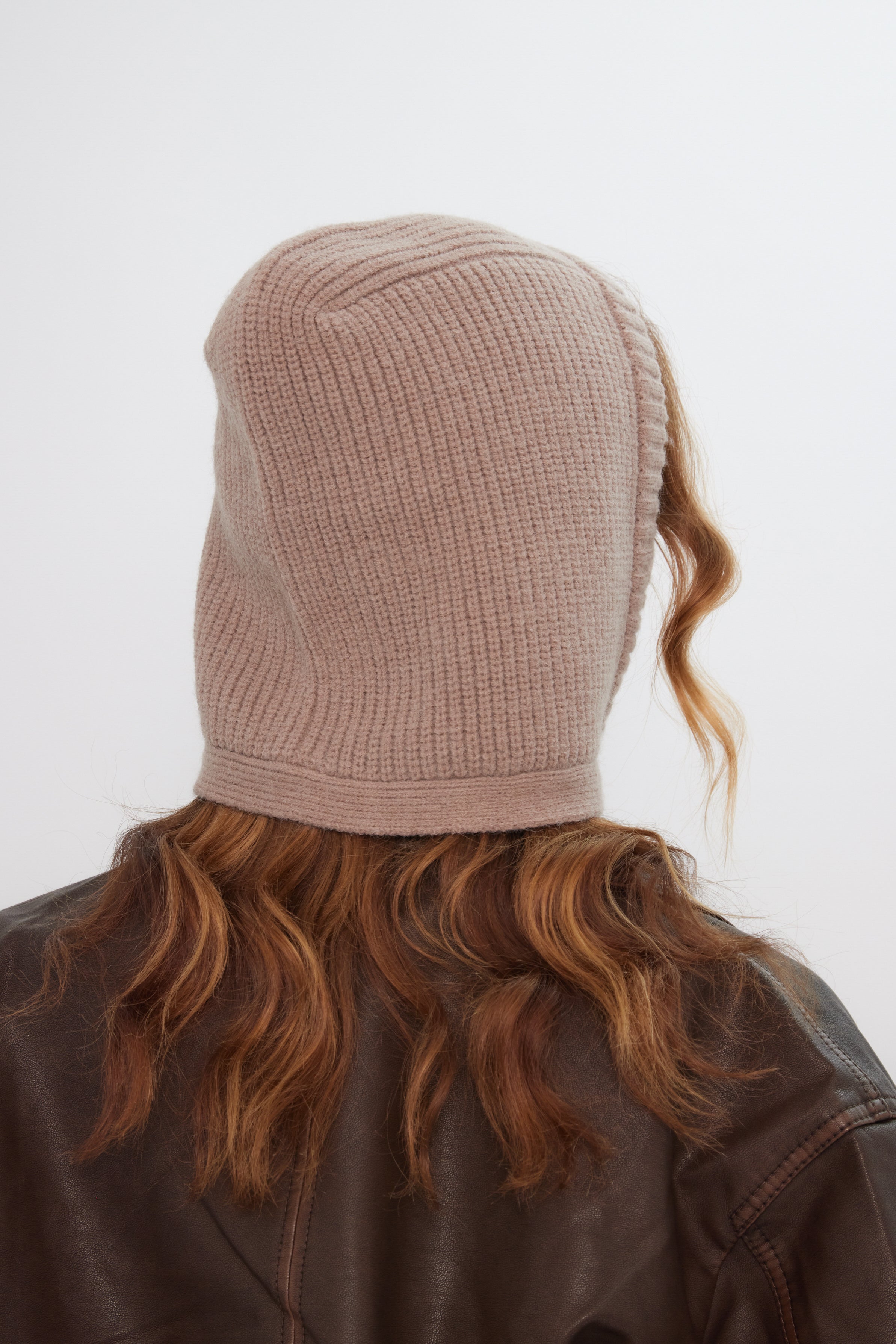 Women’s Knitted Bonnet in Light Brown