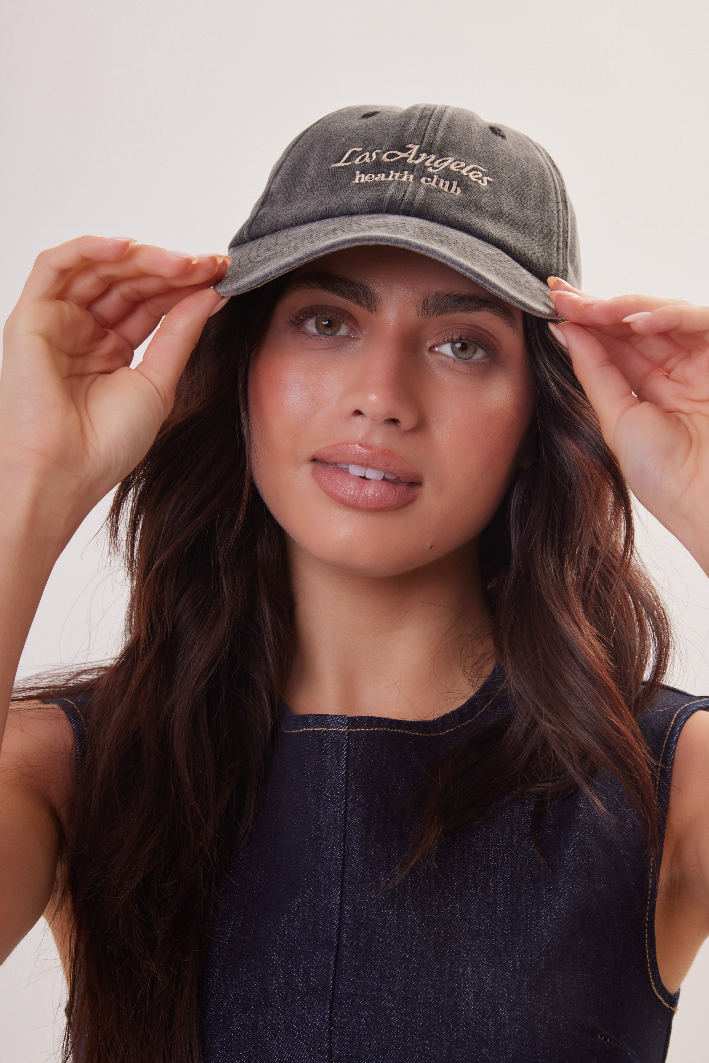 Woman's Los Angeles Health Club Baseball Cap in Black 