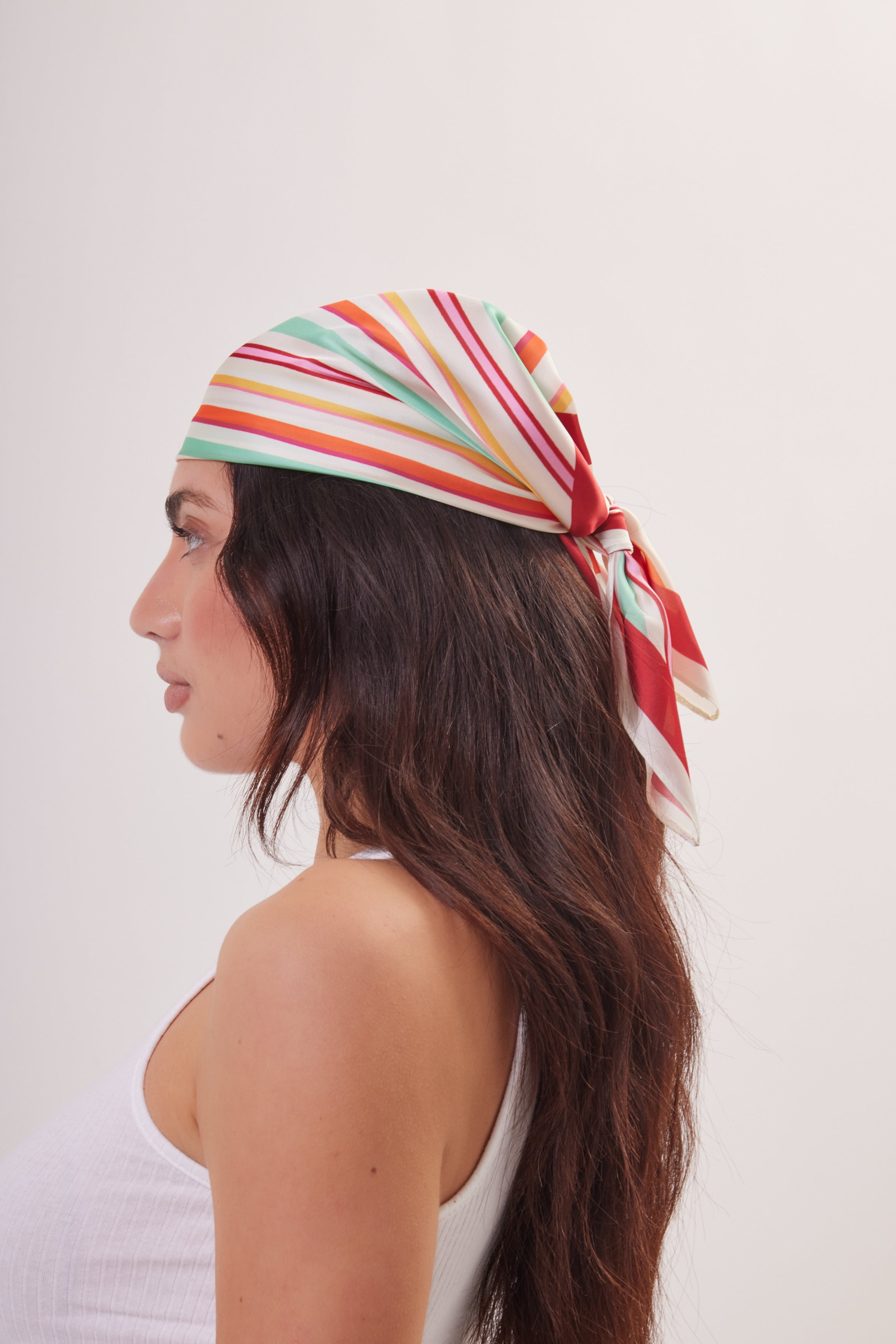 Woman's Multicoloured Bright Satin Neck-tie