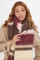 Women’s Oversized Chunky Blanket Scarf in Multicoloured Stripe