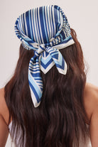 Woman's Nautical Stripes Neck-tie in Blue and Cream
