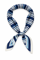Woman's Nautical Stripes Neck-tie in Blue and Cream