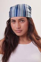 Woman's Nautical Stripes Neck-tie in Blue and Cream