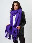 Woman's Oversized Chunky Soft Blanket Scarf in Dark Purple
