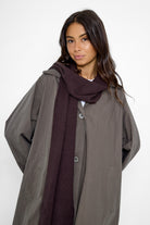 Women's Plain Knitted Scarf in Brown