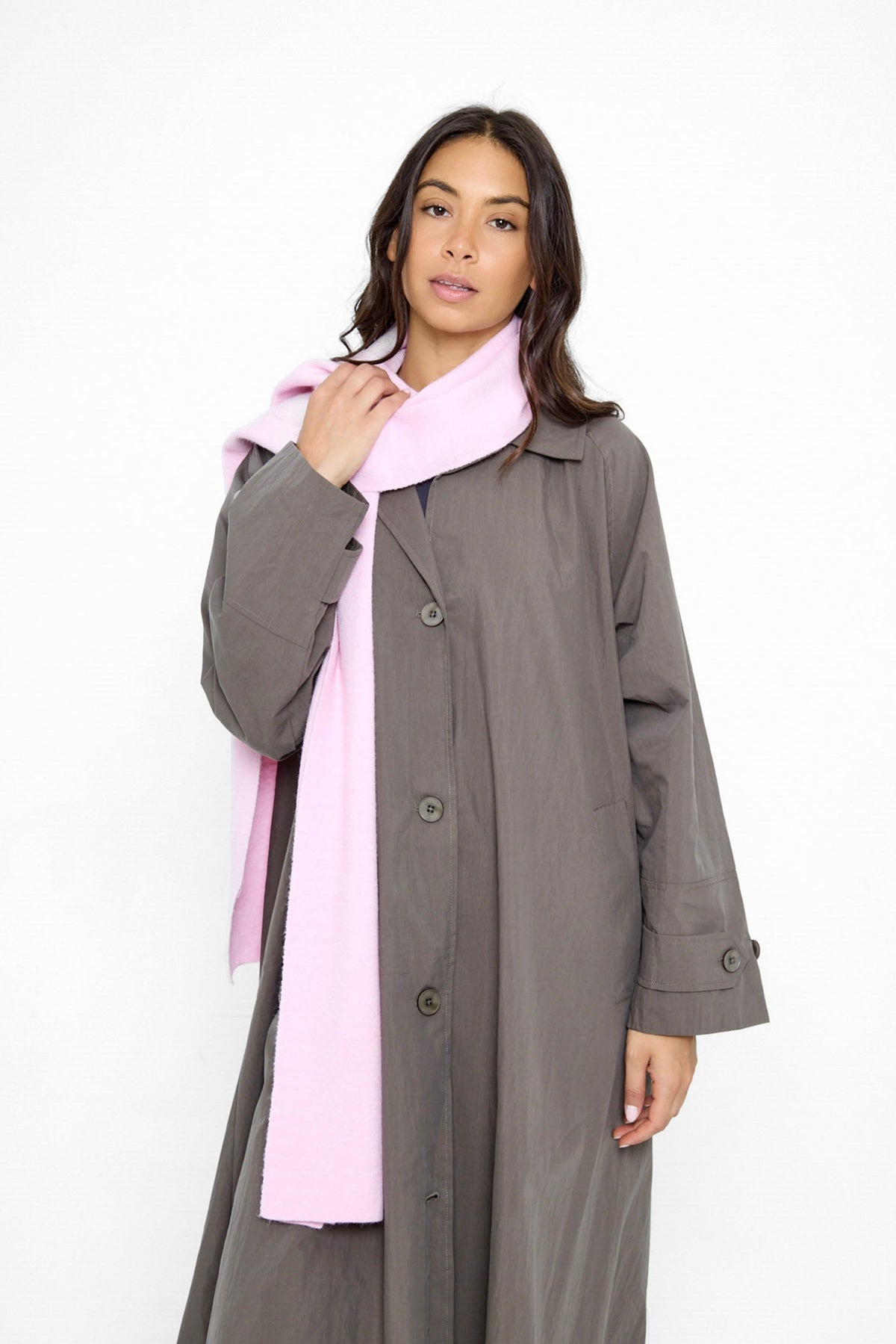 Women's Plain Knitted Scarf in Pink