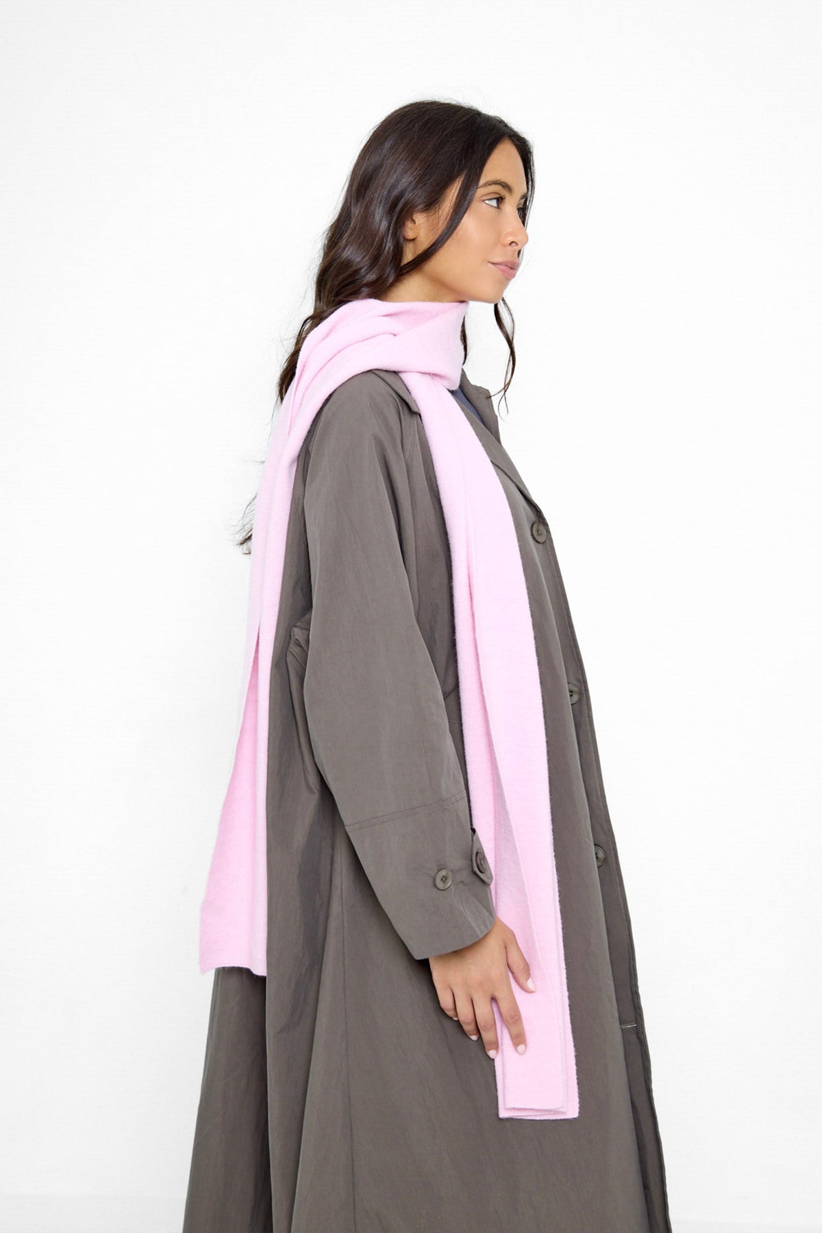 Women's Plain Knitted Scarf in Pink