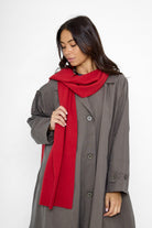 Women's Plain Knitted Scarf in Red