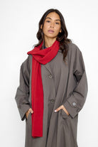 Women's Plain Knitted Scarf in Red