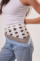 Women's Polka Dot Bandana in Blue and Cream