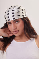 Woman's Polka Dot Multiway Bandana in Cream and Black