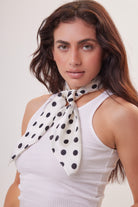 Woman's Polka Dot Multiway Bandana in Cream and Black