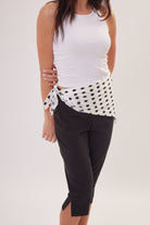 Woman's Polka Dot Multiway Bandana in Cream and Black