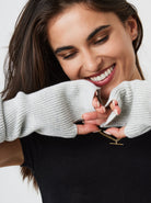 Woman's Ribbed Arm Warmers in Grey