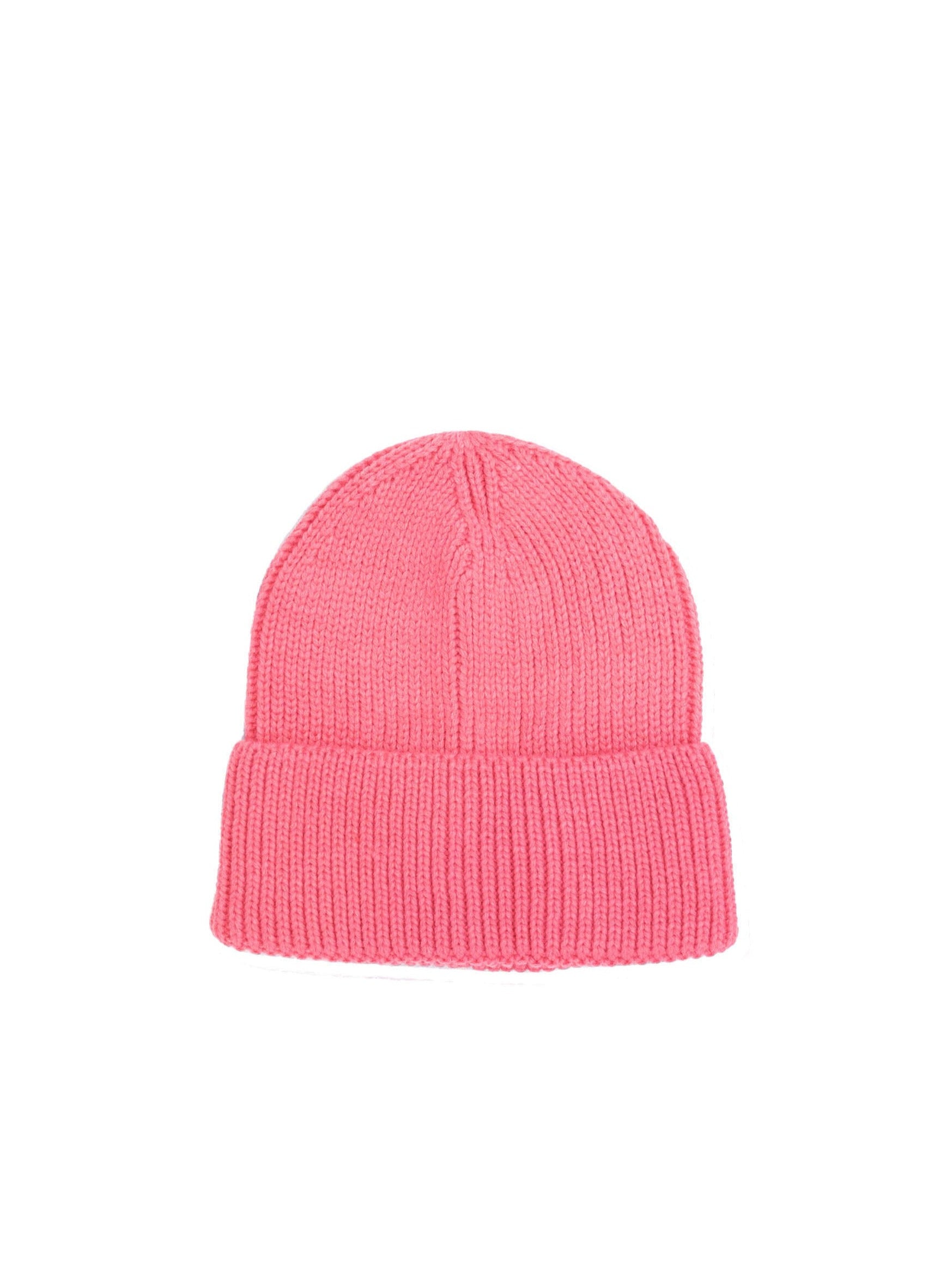 Woman's Ribbed Knitted Beanie in Pink