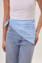 Woman's Satin Multiway Bandana Belt in Sky Blue