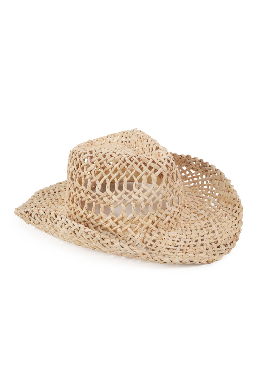 Women's Seagrass Straw Open Weave Cowboy Hat in Natural Straw
