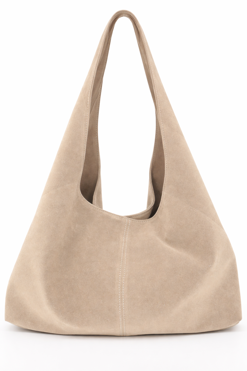 Woman's Slouchy Square Faux-Suede Shoulder Bag in Cream