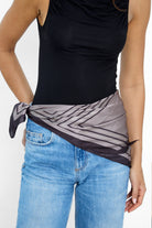 Women's Square design bandana in taupe