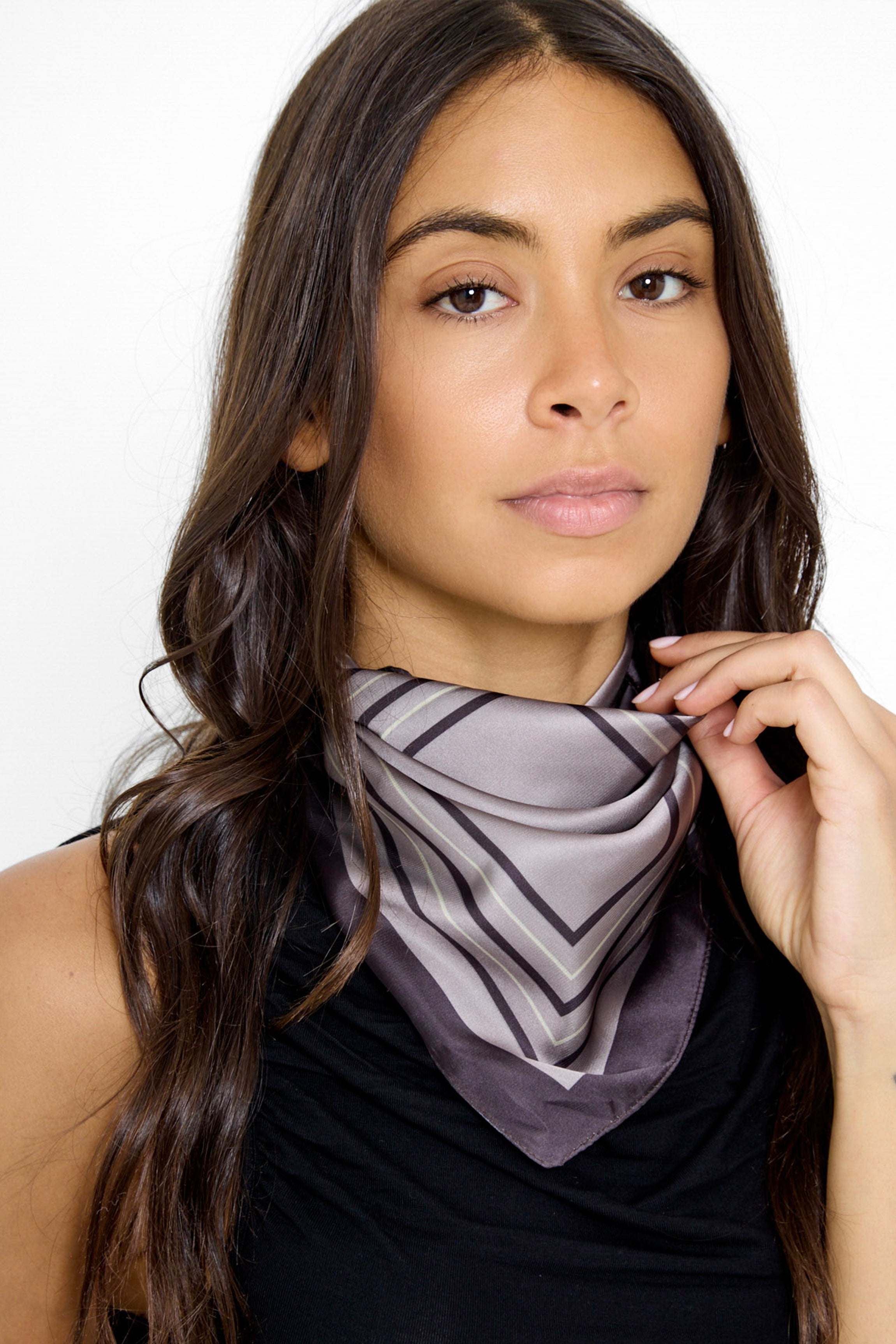 Women's Square design bandana in taupe