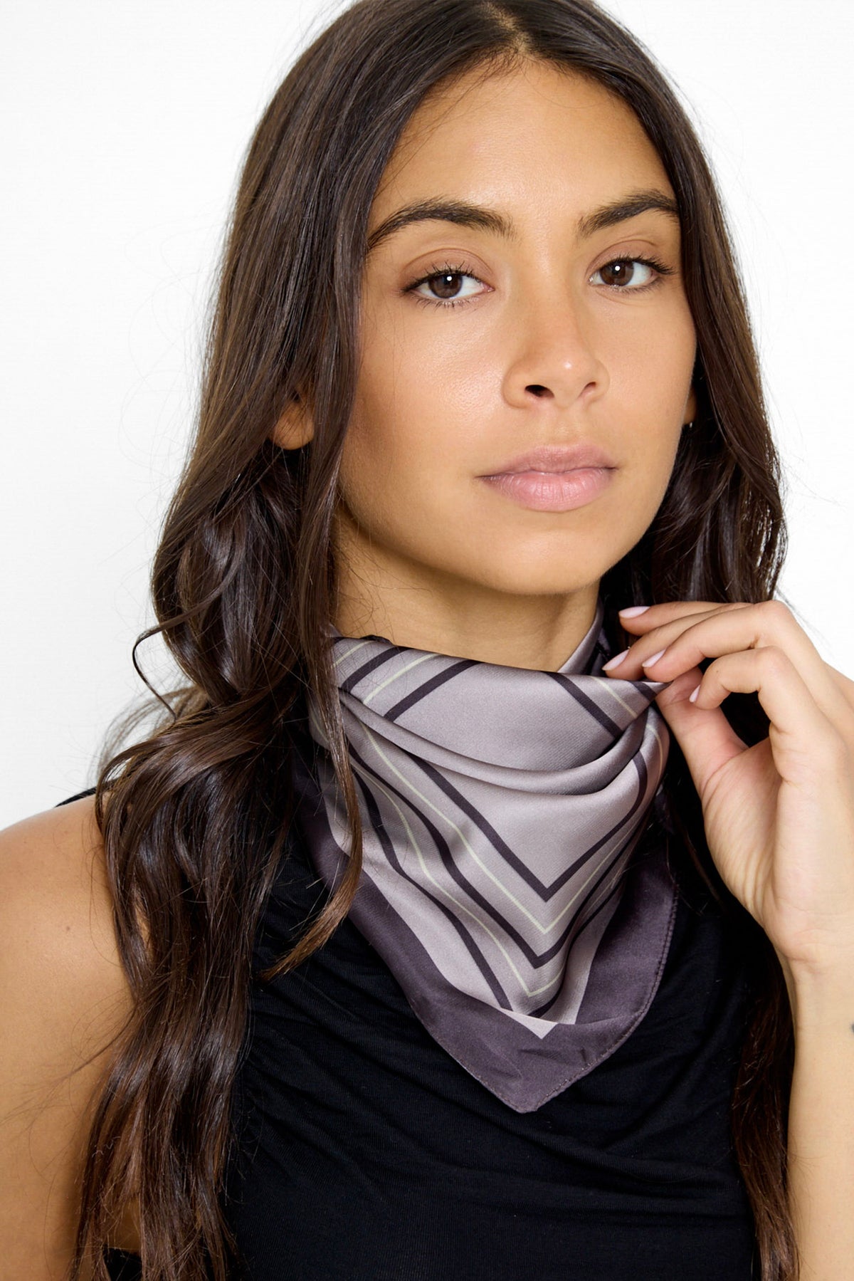Women's Square design bandana in taupe