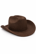 Woman's Straw Cowboy Hat in Dark Brown 