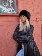 Woman's Super Fluffy Faux Fur Headband in Black