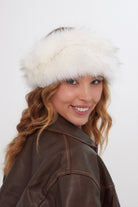 Women’s Fur Headband in White