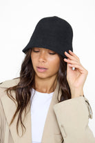 Women's Wool Blend Bucket Hat in Black