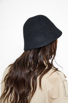 Women's Wool Blend Bucket Hat in Black