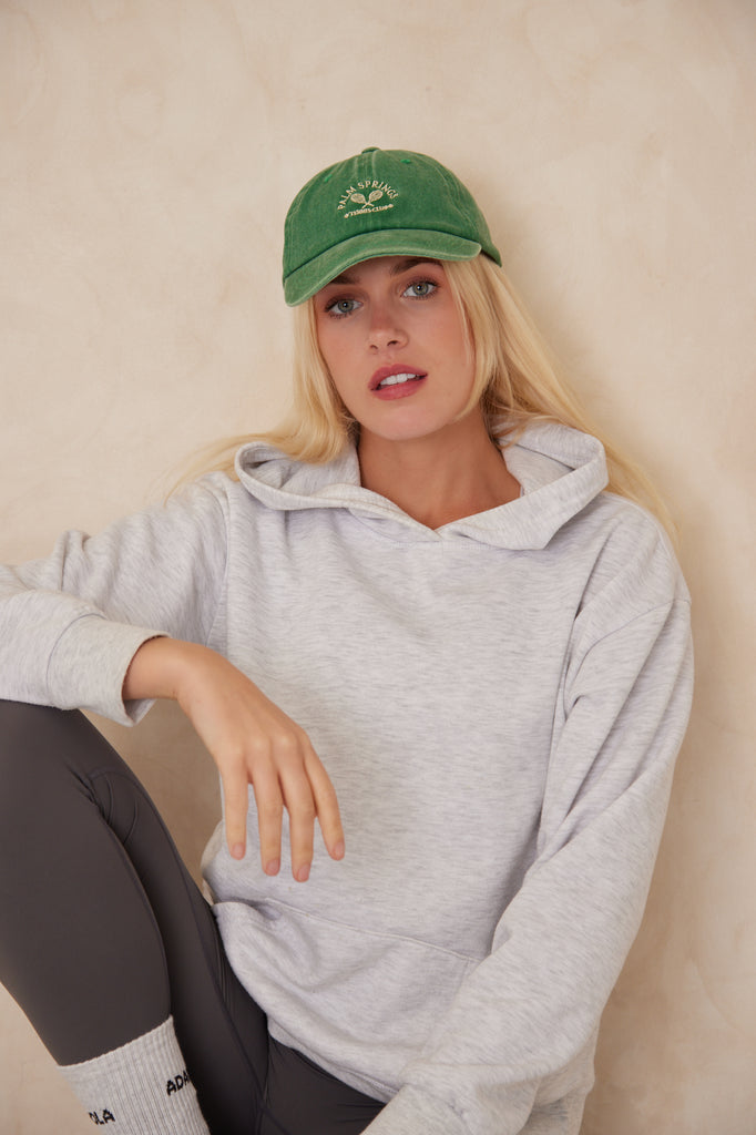 My Accessories London Palm Springs Tennis Club Hat in Washed Green | Athleisure | Sporty | cap | hat | hats | washed | Women's | Women's Accessories | Graphic | Embroidered