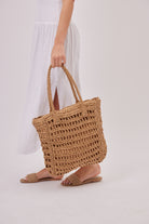 Woven Tote Bag in Beige | Beach Bag | Raffia Bag Holiday bag | Tote | Shopper | Ladies Bag | Summer Bag | Beige Bag