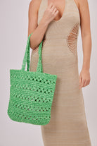 Woven Crochet Tote in Green | Summer | Holiday | Beach | Festival | Shopper | Bag | Women's Accessories | Women | Shopping