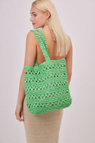 Woven Crochet Tote in Green | Summer | Holiday | Beach | Festival | Shopper | Bag | Women's Accessories | Women | Shopping