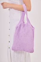 Knitted Crochet Tote in Lilac | Shopper | Bag | Purple | Summer | Festival | Women's Accessories | Women | Knitted |