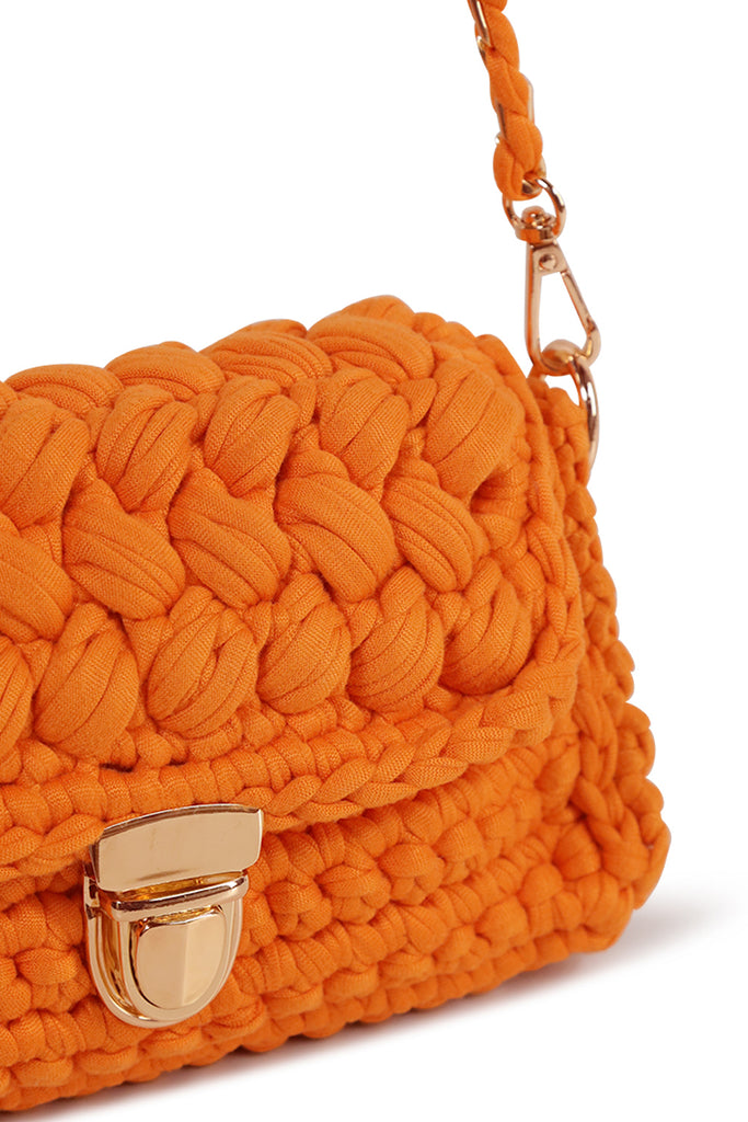 My Accessories London Woven Chunky Clutch Bag in Orange | Festival | Occasion | Wedding Guest | Party | Summer | Beach | Holiday | Bright | Woven | Crochet | Women's | Accessories | Accessory |