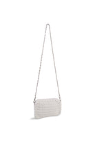 My Accessories London Woven Chunky Clutch Bag in White | Festival | Wedding Guest | Occcasion | Hen Do | Party | Date Night | Holiday | Clutch | Handbag | Shoulder Bag | Crossbody Bag | Summer | Accessories | Accessory | Woven | Crochet | Adjustable |