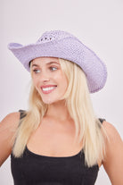 Straw Cowboy Hat in Purple | | Festival Hat | Holiday Hat | Women's summer hat | Beach | Holiday | My Accessories London Hat | Lilac Cowboy Hat Purple Hat | Lilac Hat | Cowgirl Hat | best Festival hat 