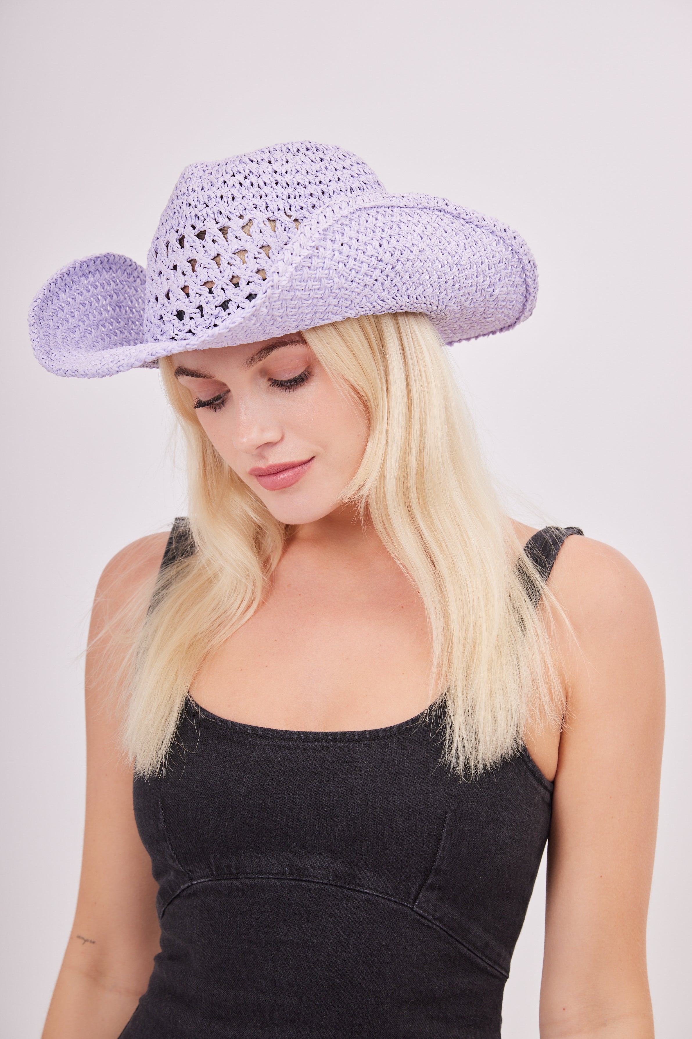 Straw Cowboy Hat in Purple | | Festival Hat | Holiday Hat | Women's summer hat | Beach | Holiday | My Accessories London Hat | Lilac Cowboy Hat Purple Hat | Lilac Hat | Cowgirl Hat | best Festival hat 