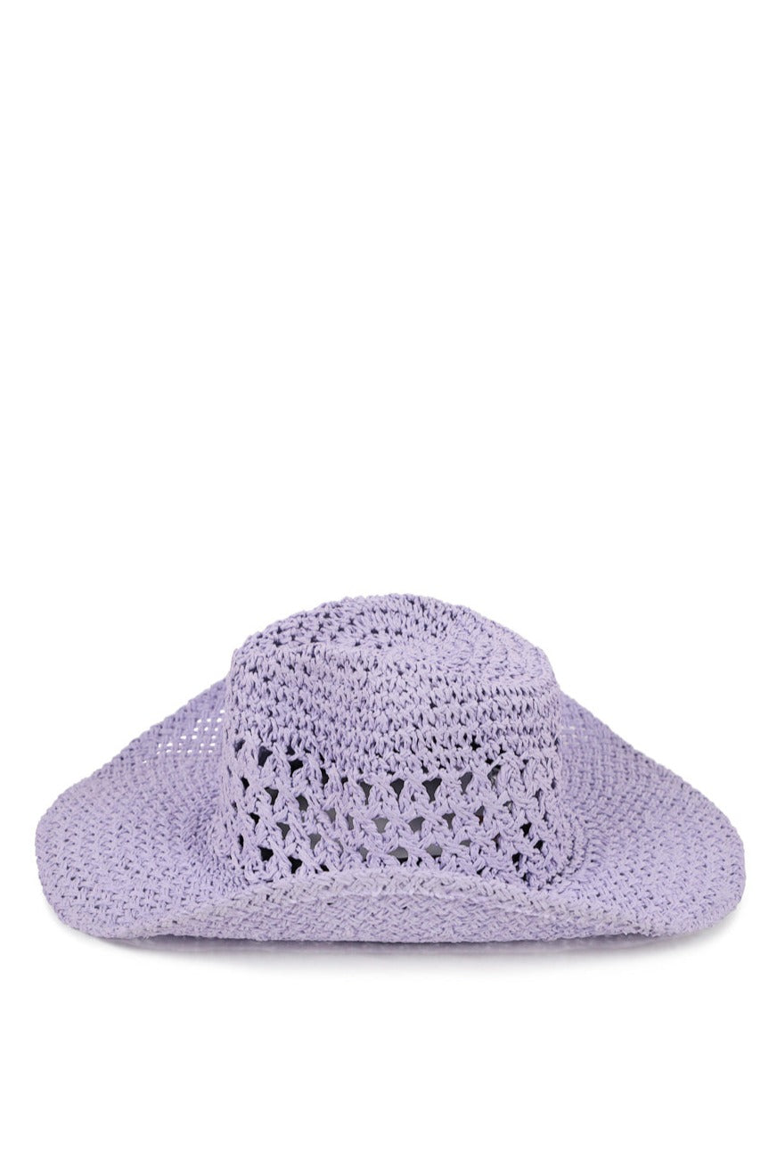 Straw Cowboy Hat in Purple | | Festival Hat | Holiday Hat | Women's summer hat | Beach | Holiday | My Accessories London Hat | Lilac Cowboy Hat Purple Hat
