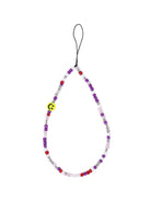 My Accessories London Smiley Phone Charm in Purple | Festival | Beaded | Accessory | Accessories | Present | Christmas | Kidcore | Arty | Fun | Playful | Stocking filler | 