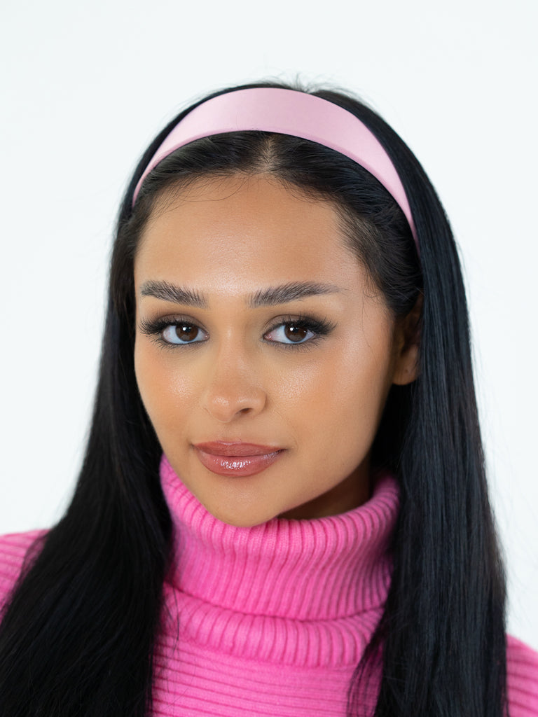 Wide Satin Headband in Light Pink | Hair Accessories | Occasion | Casual | Work | Party | Wedding | Halloween | Costume | Barbiecore | Barbie | Women's Accessories