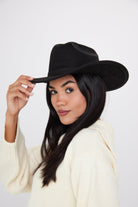 Black Faux Suede Cowboy Hat - Cowboy Hat - My Accessories London