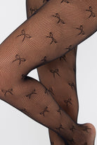 Bow Fishnet Tights in Black - Tights - My Accessories London