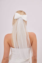 Bridal Bow Veil in White - Hair Clip - My Accessories London