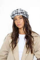 Check Beret in Black and Cream - Beret - My Accessories London