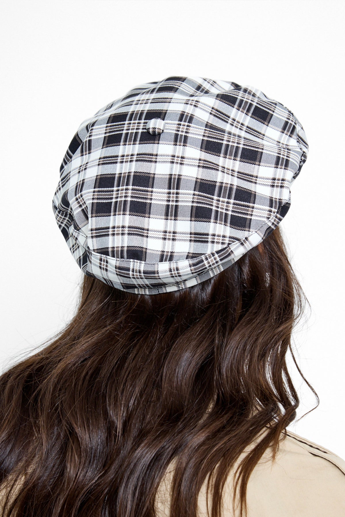 Check Beret in Black and Cream - Beret - My Accessories London