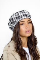 Check Beret in Black and Cream - Beret - My Accessories London