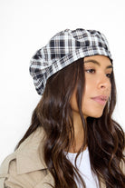 Check Beret in Black and Cream - Beret - My Accessories London