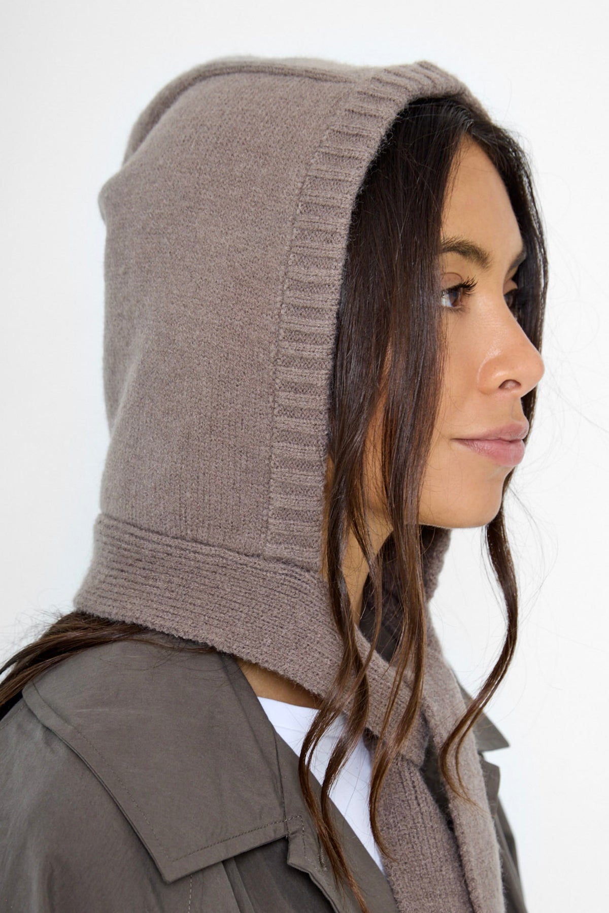 Chunky Ties Knitted Bonnet in Taupe - Bonnet - My Accessories London